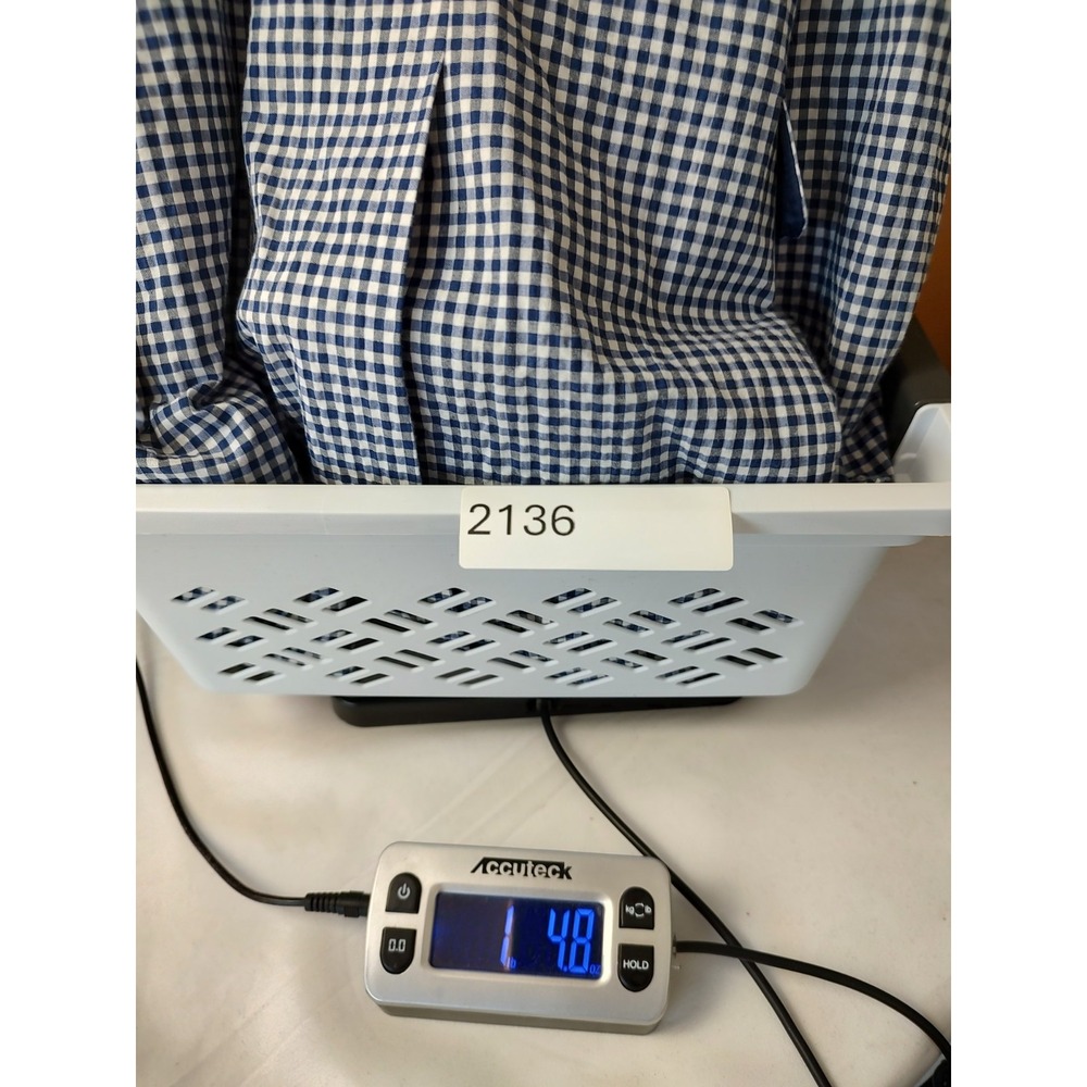 Tommy Hilfiger Sport Coat Mens 46L Gingham Plaid Two Button Blazer Blue White - Picture 10 of 10